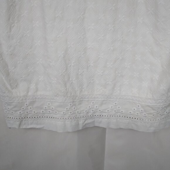 Talbots | Embroidered Eyelet Sheath Sleeveless Ivory White Dress | Size 18 - Picture 5 of 13